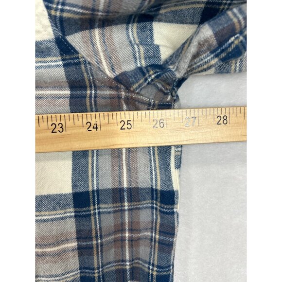 L.L.Bean Flannel‎ Shirt Mens XL Blue Brown Plaid Button-Down Cotton - Picture 4 of 5